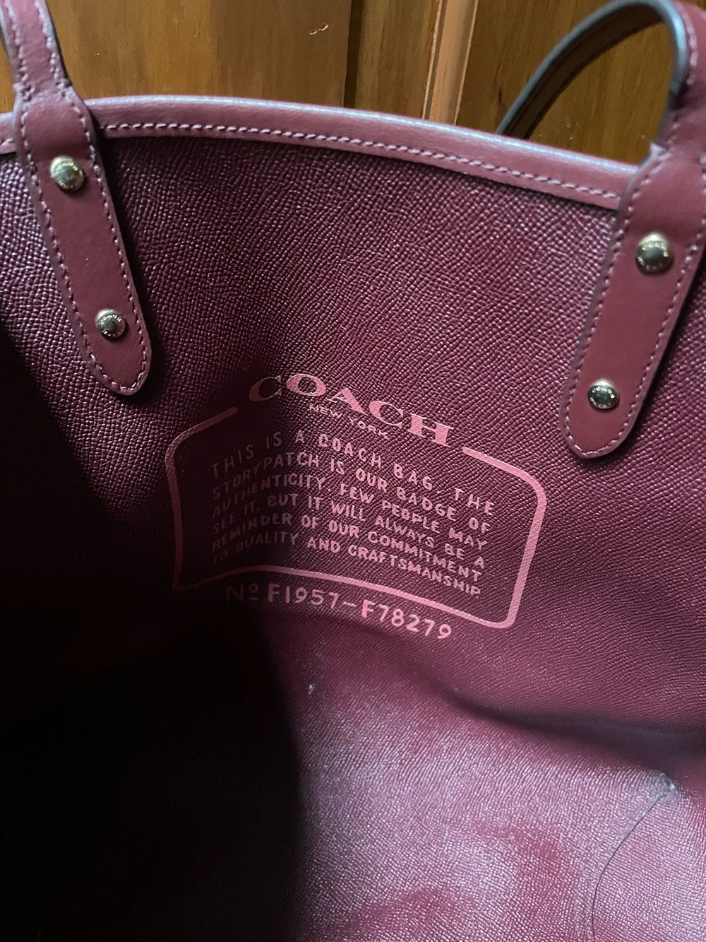 Coach white bag pink